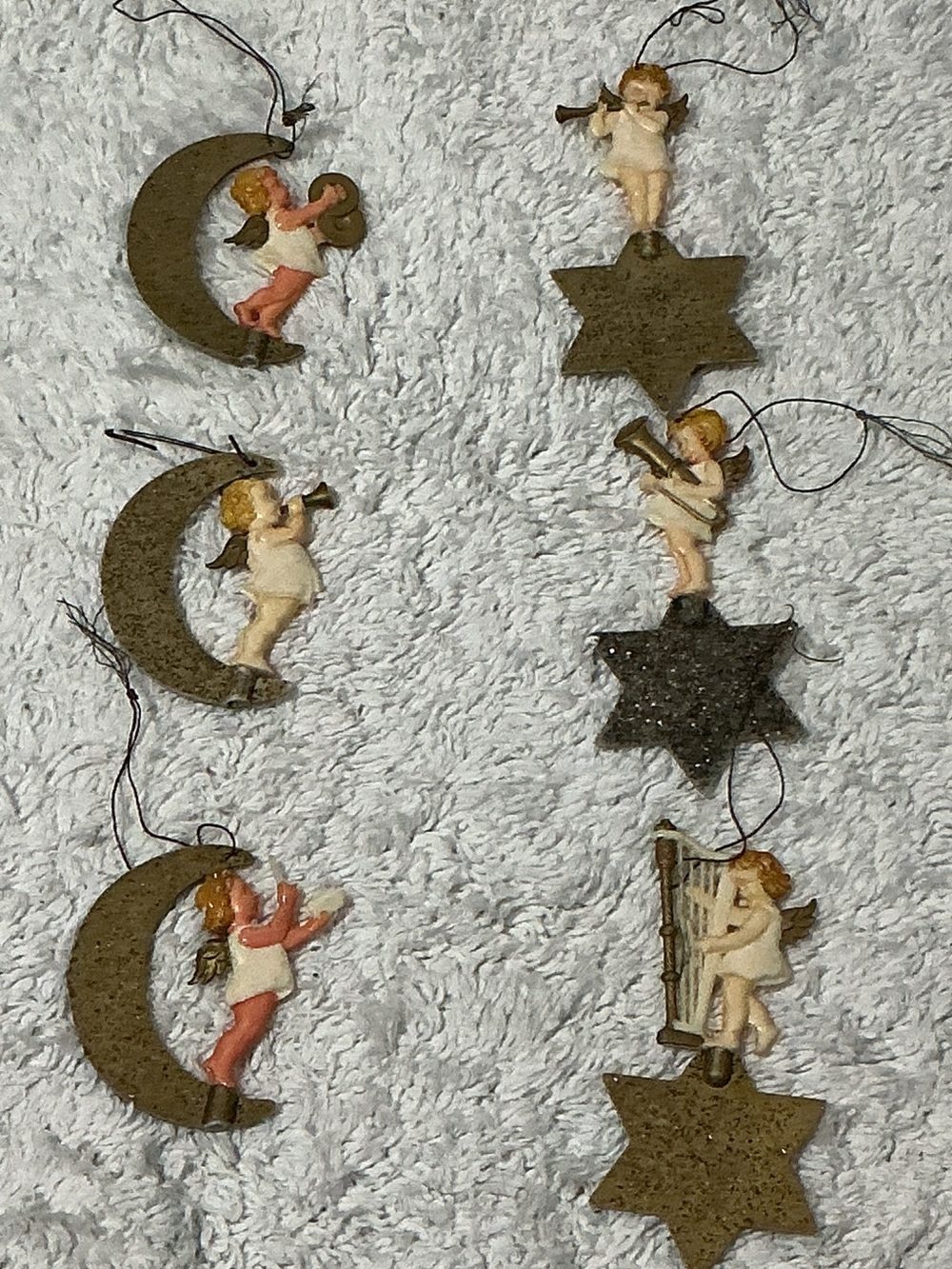 1950’s Celluloid Cherub Angel Orchestra Ornaments Germany / West Germany
